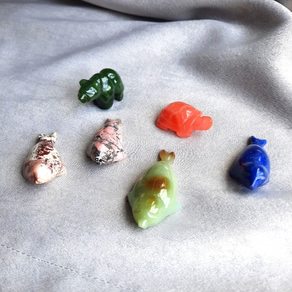 Animal figurines - semi-precious stones - Picture 3 of 3